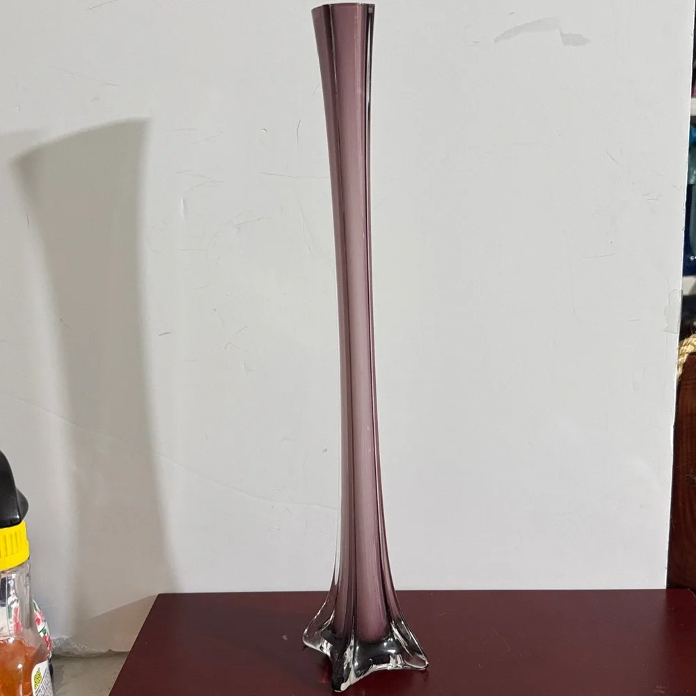 Eiffel tower vase 15.5” inch high decorative vase purple ( wine color )